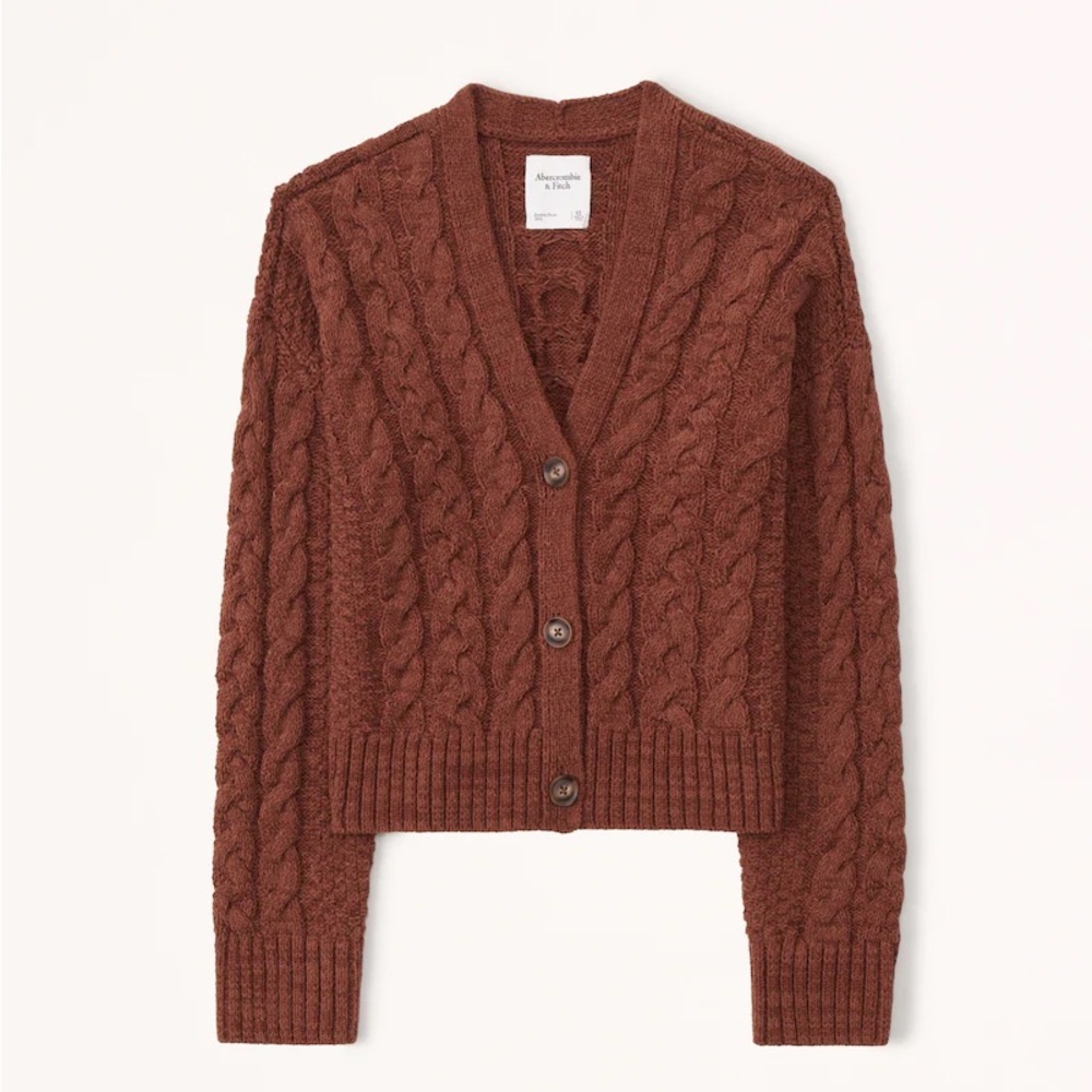 Abercrombie & Fitch Chenille Cable Short Cardigan